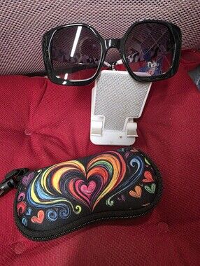 Bob Mackie Sunglasses with Colorful Heart Case